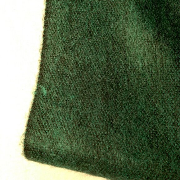 Shupaca Scarf Unisex Emerald Green Black Fringe Alpace Blend Fuzzy Ecuador - Picture 11 of 14